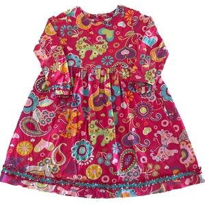 Hanna Andersson All AFlutter Dress 100 Cm Size 4 Butterfly Pink Floral